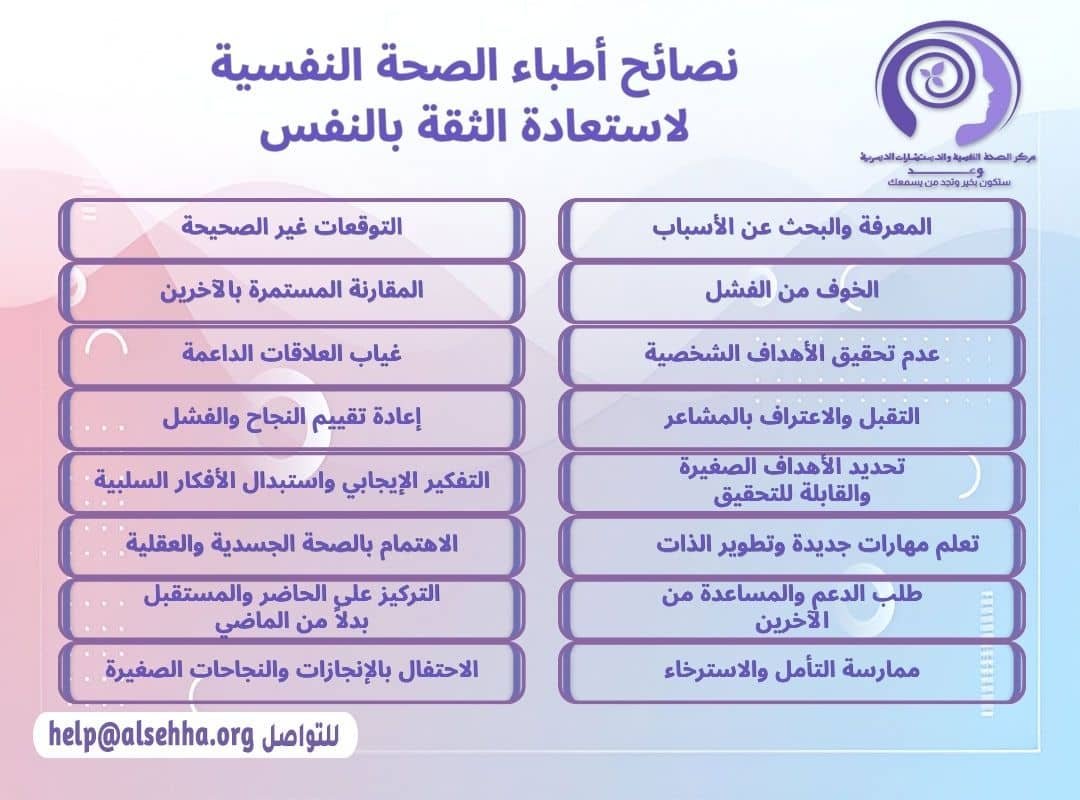 نصائح أطباء الصحة النفسية لاستعادة الثقة بالنفس